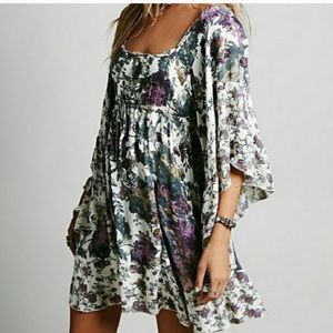 Free People Heart of Gold Watercolor Floral Dress
